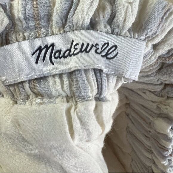 Madewell Womens Smocked Pull On‎ Mini Skirt in Neutral Colors Size Medium Lined - Picture 4 of 8